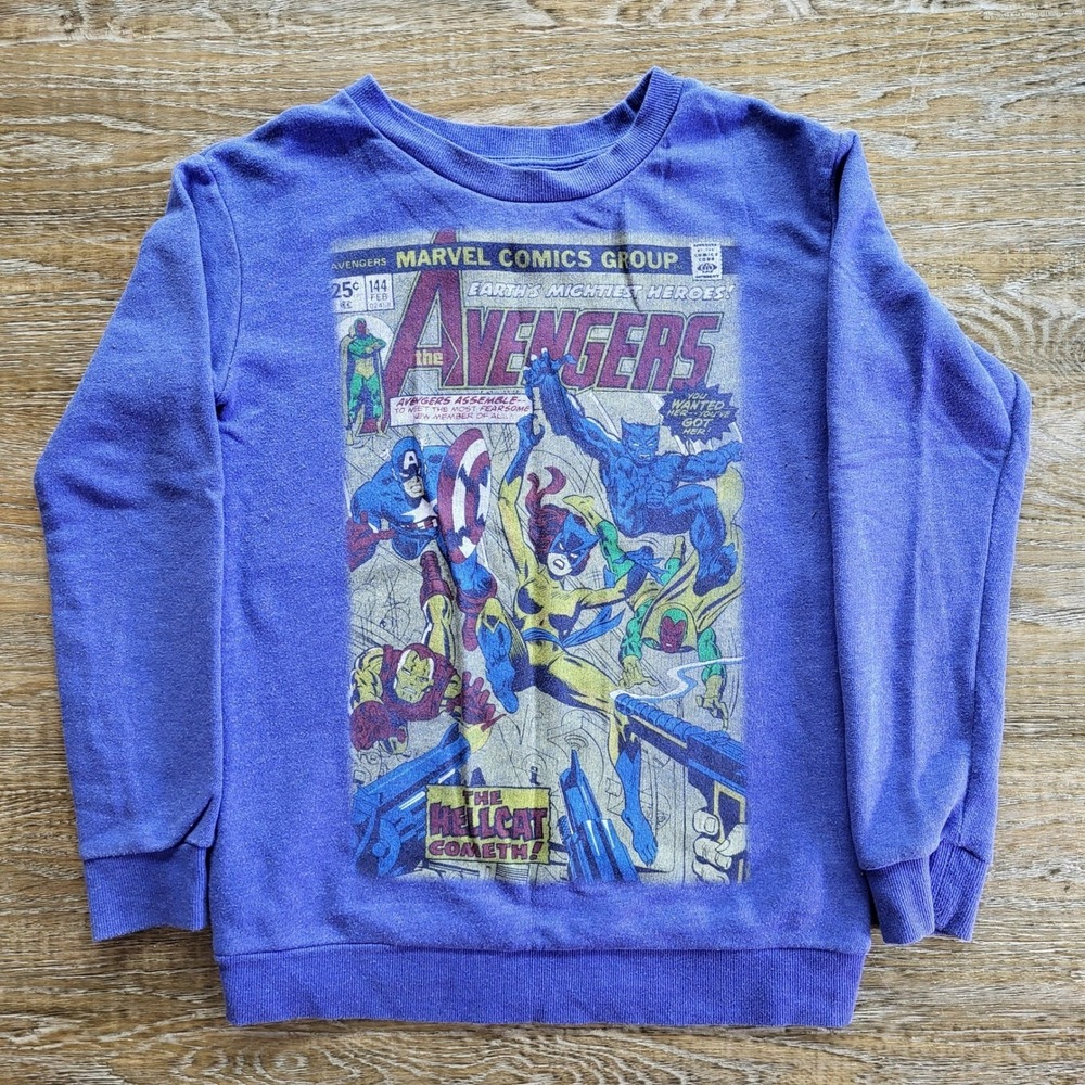 Marvel Forever 21 Avengers Comic Book Graphic Sweatshirt Purple Mens Small